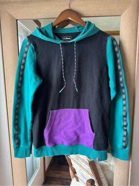 L. L. Bean Colorblock Hoodie Womens XS